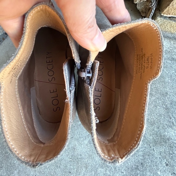 Sole Society Breyon Leather Suede ankle boots w/side zip Sz-7M. D - Picture 4 of 11